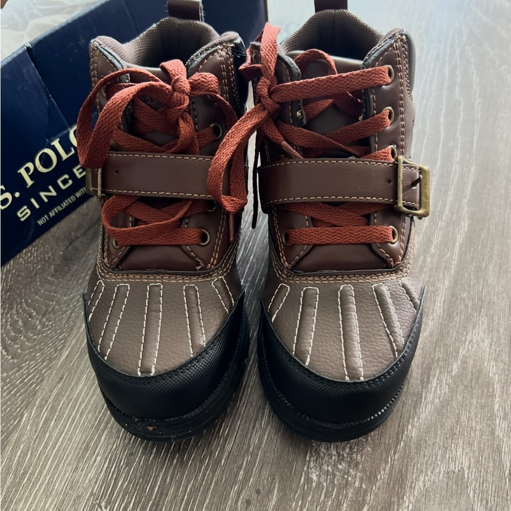Kids size 1 Brown and Black Boots US Polo Assn